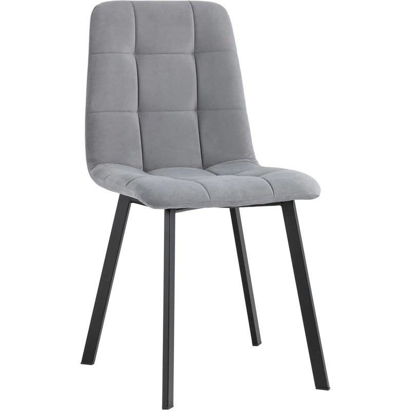 Стул NANCY S Chair Серый велюр Серый Черный Стул NANCY S Chair Серый велюр Серый Черный в Липецке | Loft Concept
