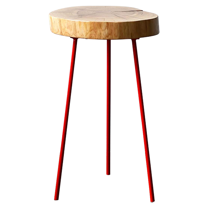 Приставной стол Jonty Industrial Metal Rust Side Table Светлый дуб Красный Приставной стол Jonty Industrial Metal Rust Side Table Светлый дуб Красный в Липецке | Loft Concept