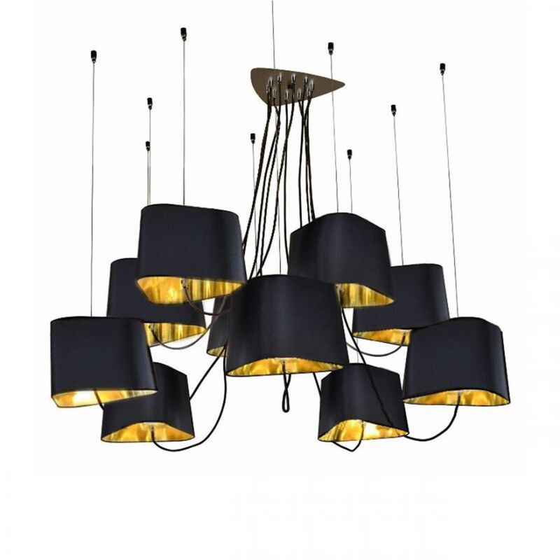 Люстра Designheure Lighting Black 10 плафонов Черный Золотой Люстра Designheure Lighting Black 10 плафонов Черный Золотой в Липецке | Loft Concept
