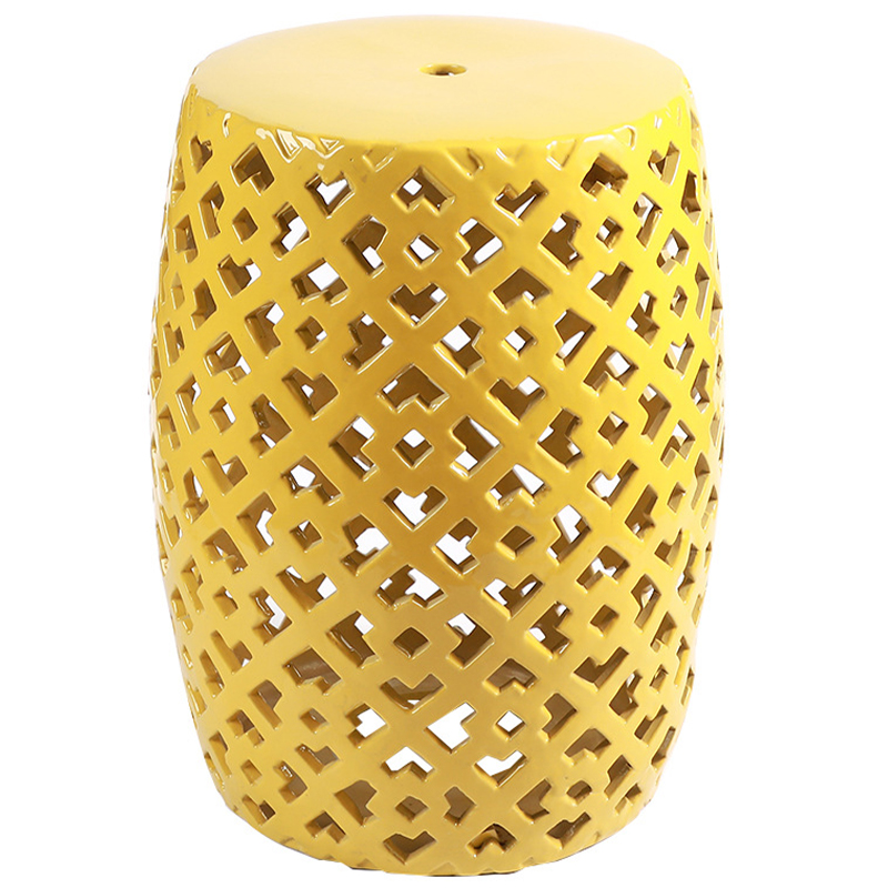 Керамический табурет Yellow Ornament Ceramic Stool Желтый Керамический табурет Yellow Ornament Ceramic Stool Желтый в Липецке | Loft Concept