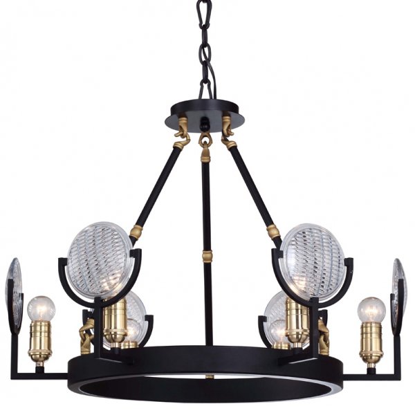 Люстра RH Gaslight Lens Chandelier 6 Черный Люстра RH Gaslight Lens Chandelier 6 Черный в Липецке | Loft Concept