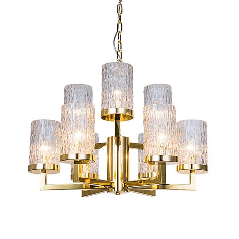 Люстра Estebe Glass Gold Chandelier 9 Прозрачный Золотой Люстра Estebe Glass Gold Chandelier 9 Прозрачный Золотой в Липецке | Loft Concept