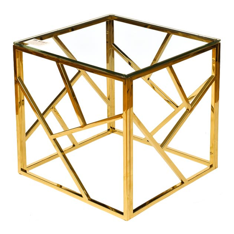 Приставной стол Serene Furnishing Gold Clear Glass Top Side Table Золотой Прозрачное Стекло Приставной стол Serene Furnishing Gold Clear Glass Top Side Table Золотой Прозрачное Стекло в Липецке | Loft Concept