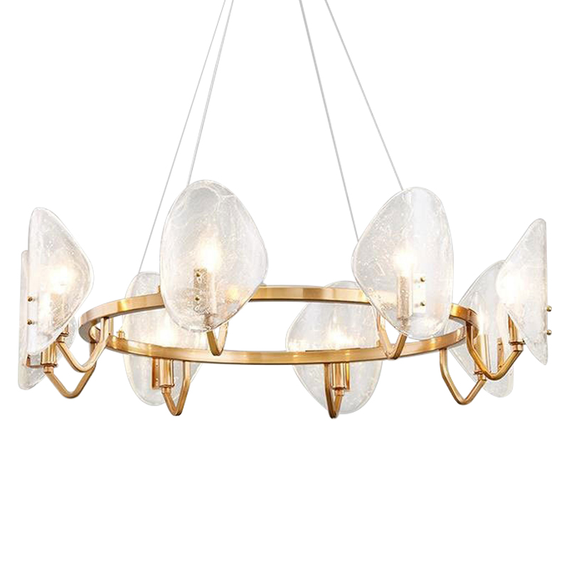 Люстра Nazaire Glass Chandelier Латунь Прозрачное Стекло Люстра Nazaire Glass Chandelier Латунь Прозрачное Стекло в Липецке | Loft Concept