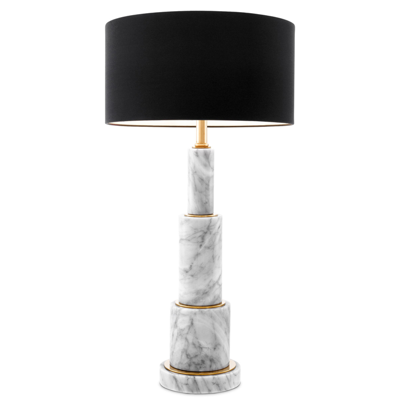 Настольная лампа Eichholtz Table Lamp Dax Белый Мрамор Bianco Черный Глянцевое золото Настольная лампа Eichholtz Table Lamp Dax Белый Мрамор Bianco Черный Глянцевое золото в Липецке | Loft Concept