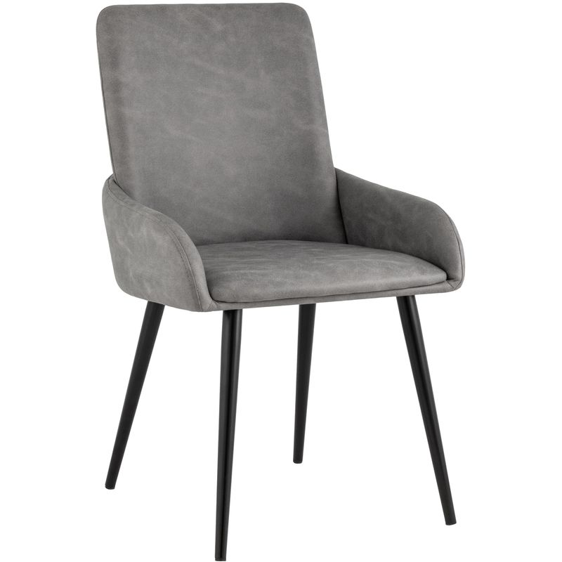 Стул Munchen Chair Серая Искусственная Замша Серый Черный Стул Munchen Chair Серая Искусственная Замша Серый Черный в Липецке | Loft Concept