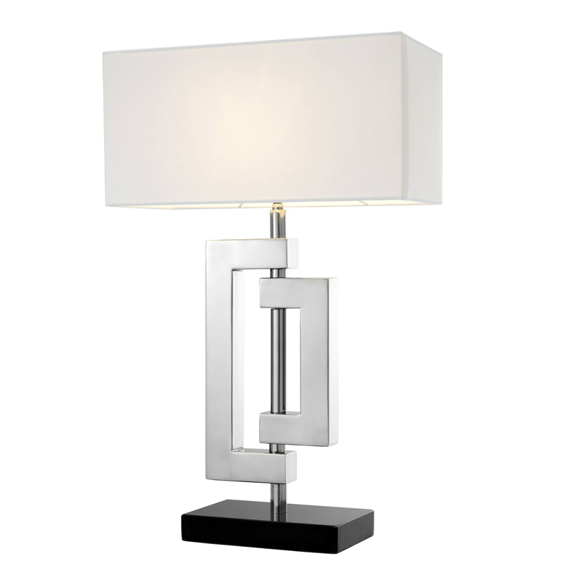 Настольная лампа Eichholtz Table Lamp Leroux stainless steel Белый Нержавеющая сталь Черный Настольная лампа Eichholtz Table Lamp Leroux stainless steel Белый Нержавеющая сталь Черный в Липецке | Loft Concept