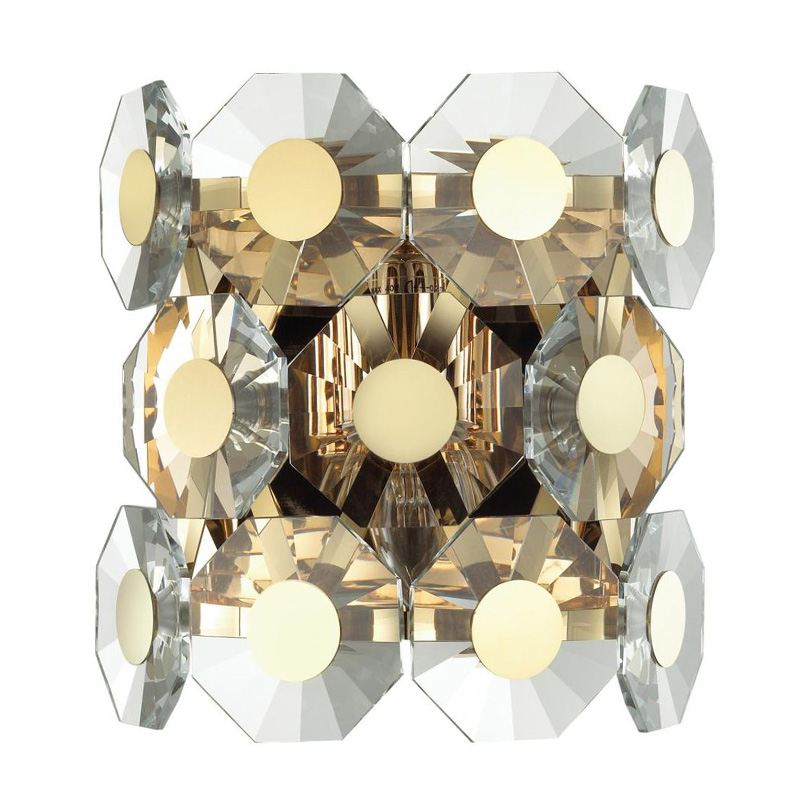 Бра Crystal Octagons Gold Золотой Прозрачное Стекло Бра Crystal Octagons Gold Золотой Прозрачное Стекло в Липецке | Loft Concept