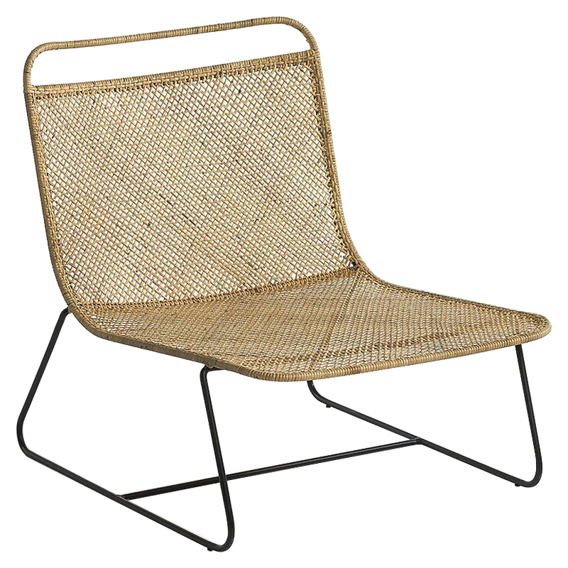 Кресло Lounge Wicker Armchair Черный Коричневый Кресло Lounge Wicker Armchair Черный Коричневый в Липецке | Loft Concept