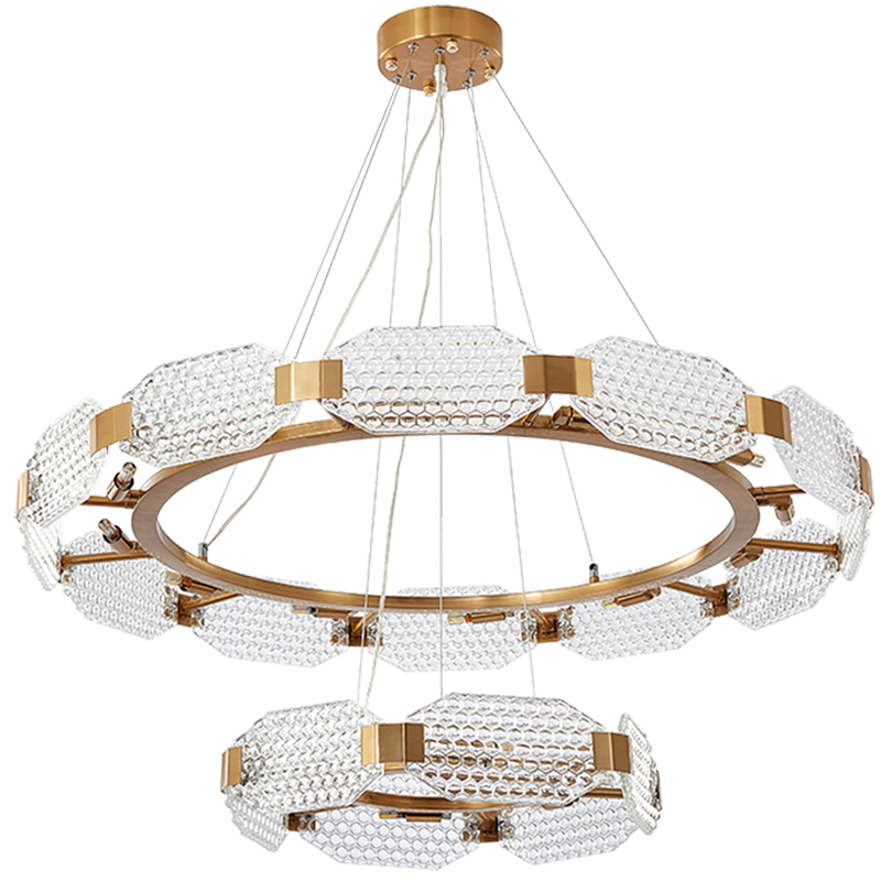 Люстра Ring shaped crystal chandelier Золотой Прозрачное Стекло Люстра Ring shaped crystal chandelier Золотой Прозрачное Стекло в Липецке | Loft Concept