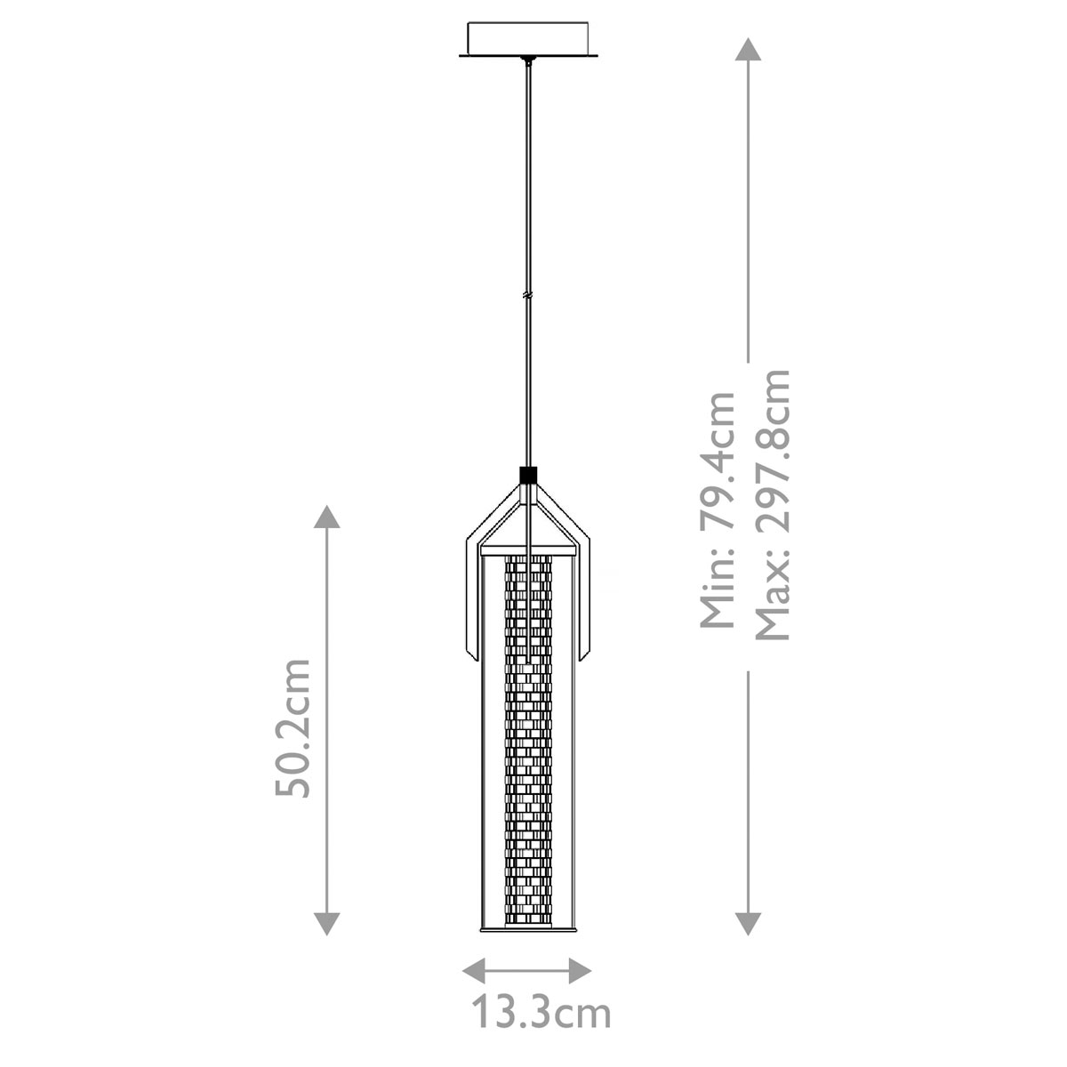 Подвесной светильник хромированного цвета с прозрачным цилиндрическим стеклянным плафоном Eurofase в Липецке