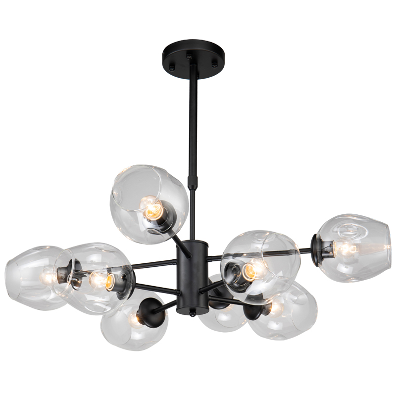 Люстра Branching Bubble Chandelier black 8 Черный Прозрачный Люстра Branching Bubble Chandelier black 8 Черный Прозрачный в Липецке | Loft Concept