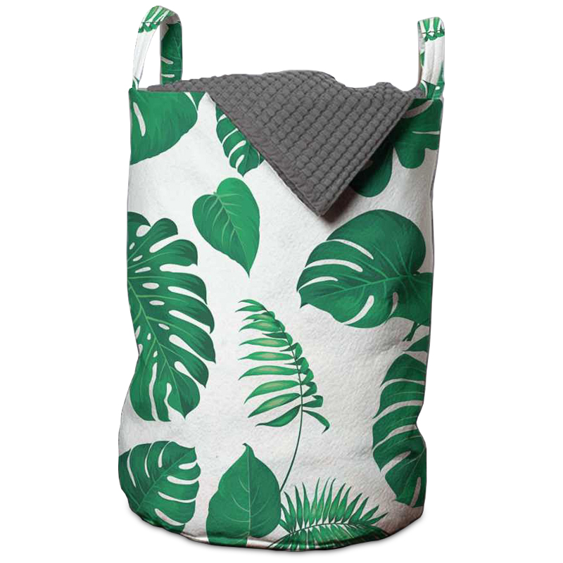 Корзина Tropical Pattern Basket Зеленый Белый Корзина Tropical Pattern Basket Зеленый Белый в Липецке | Loft Concept