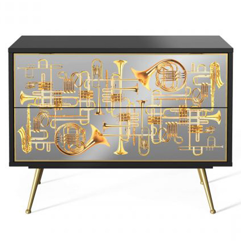 Комод Seletti Chest of Two Drawers Trumpets Золотой Черный Золотой Шампань Комод Seletti Chest of Two Drawers Trumpets Золотой Черный Золотой Шампань в Липецке | Loft Concept