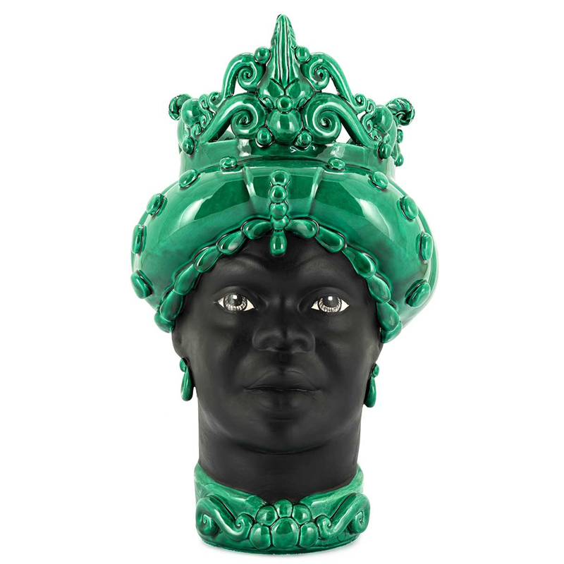 Ваза VASE MORO LADY MED. MAT Черный Малахит (зеленый) Ваза VASE MORO LADY MED. MAT Черный Малахит (зеленый) в Липецке | Loft Concept