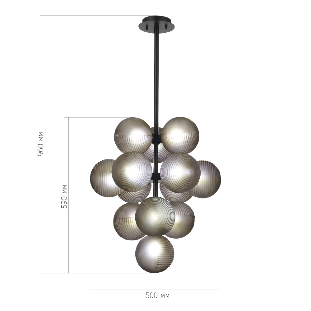 Люстра в форме виноградой грозди Inflorescence в Липецке