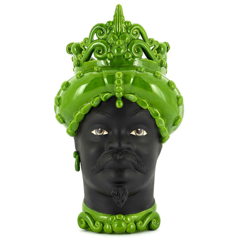 Ваза VASE MORO MAN MED. MAT Green Черный Зеленый Ваза VASE MORO MAN MED. MAT Green Черный Зеленый в Липецке | Loft Concept