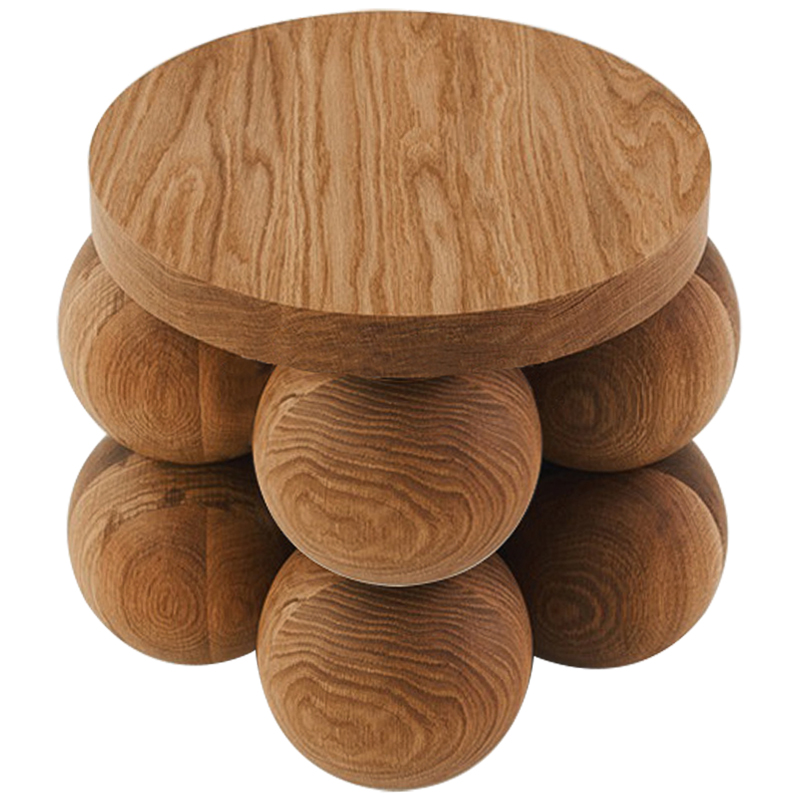 Приставной стол деревянный Wooden Spheres Unique Shaped Side Table Коричневый Приставной стол деревянный Wooden Spheres Unique Shaped Side Table Коричневый в Липецке | Loft Concept