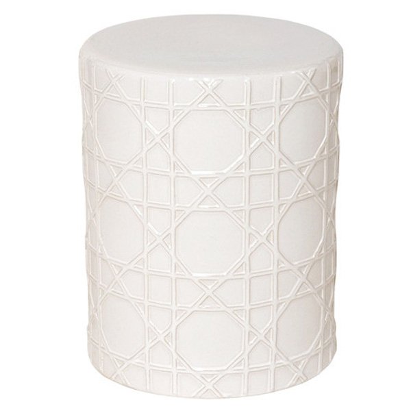 Керамический табурет Cane Garden Stool - White Белый Керамический табурет Cane Garden Stool - White Белый в Липецке | Loft Concept