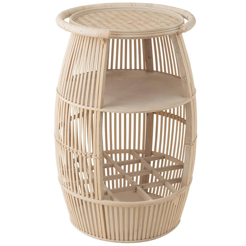 Круглый приставной стол из ротанга Lowe Wicker Side Table Бежевый Круглый приставной стол из ротанга Lowe Wicker Side Table Бежевый в Липецке | Loft Concept