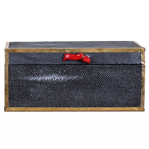 Шкатулка из ската Black Caviar Red Coral Шкатулка из ската Black Caviar Red Coral в Липецке | Loft Concept