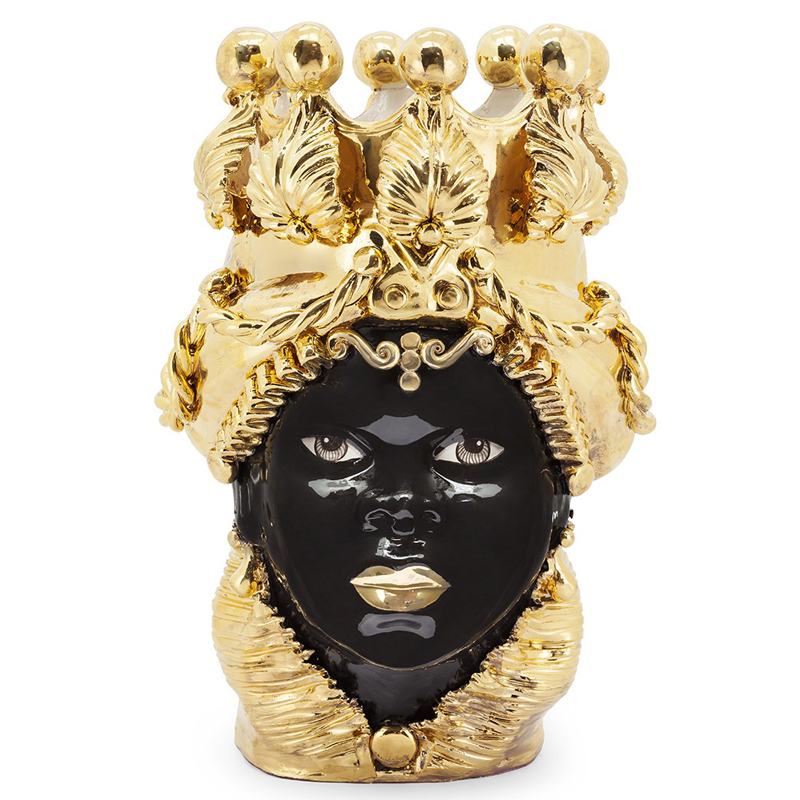 Ваза VASE MORO LADY BIG DREAMS gold Черный Глянцевое золото Ваза VASE MORO LADY BIG DREAMS gold Черный Глянцевое золото в Липецке | Loft Concept