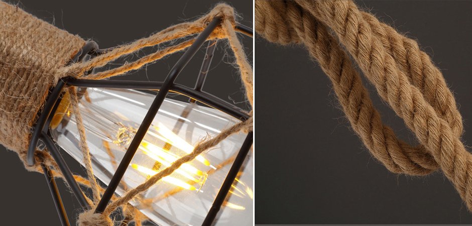 Подвесной светильник LOFT ROPE CHANDELIER CAGE Mono Подвесной светильник LOFT ROPE CHANDELIER CAGE Mono - Loft-Concept в Липецке