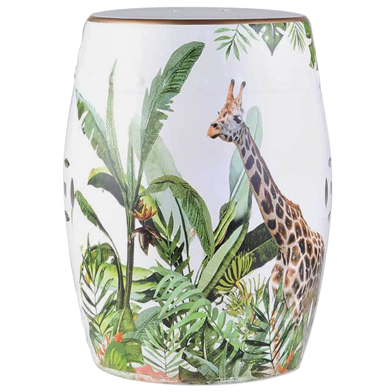 Керамический табурет Giraffe Tropical Animal Ceramic Stool White Белый Зеленый Коричневый Керамический табурет Giraffe Tropical Animal Ceramic Stool White Белый Зеленый Коричневый в Липецке | Loft Concept