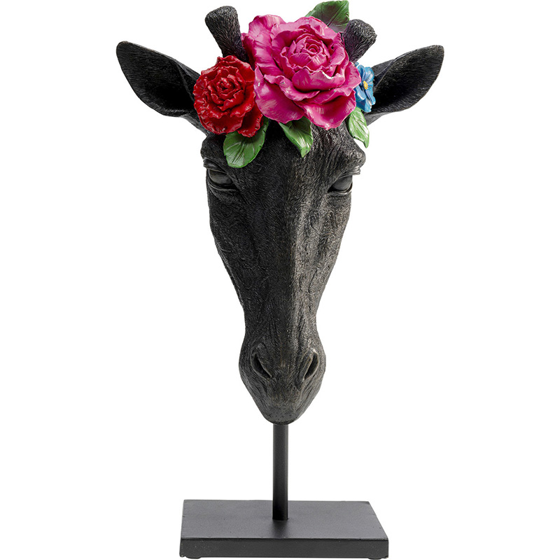 Статуэтка Giraffe and Flowers Черный Статуэтка Giraffe and Flowers Черный в Липецке | Loft Concept