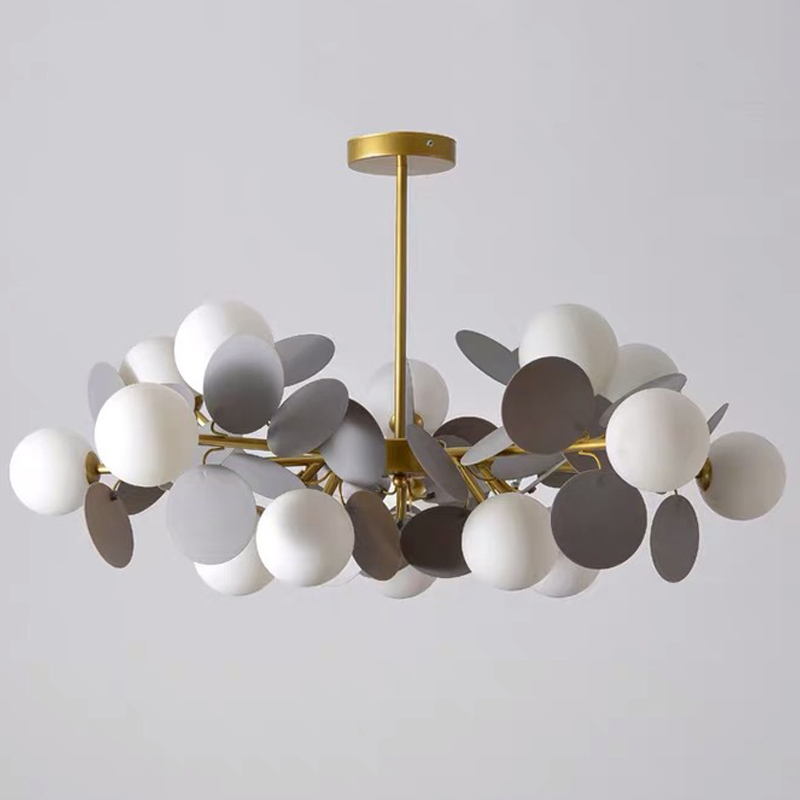 Люстра MATISSE Chandelier gray Золотой Белый Светло-серый Люстра MATISSE Chandelier gray Золотой Белый Светло-серый в Липецке | Loft Concept