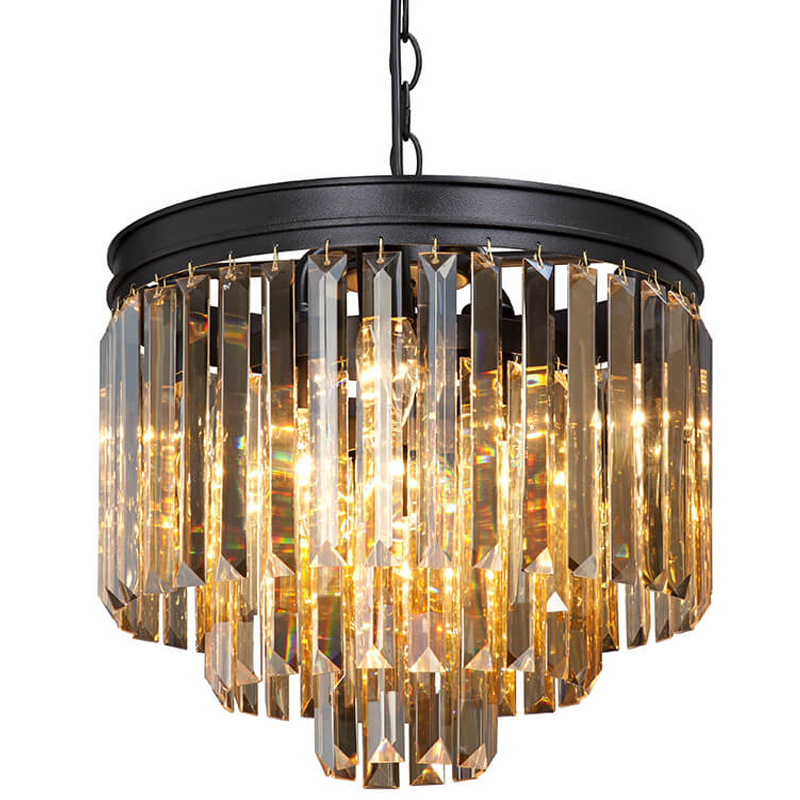 Люстра ODEON Amber GLASS 3-TIER Black Янтарное стекло D 36 Черный матовый Люстра ODEON Amber GLASS 3-TIER Black Янтарное стекло D 36 Черный матовый в Липецке | Loft Concept