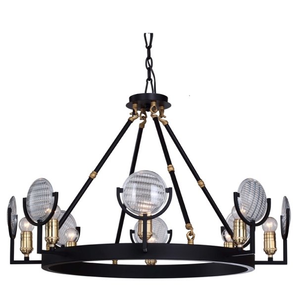Люстра RH Gaslight Lens Chandelier 8 Черный Люстра RH Gaslight Lens Chandelier 8 Черный в Липецке | Loft Concept