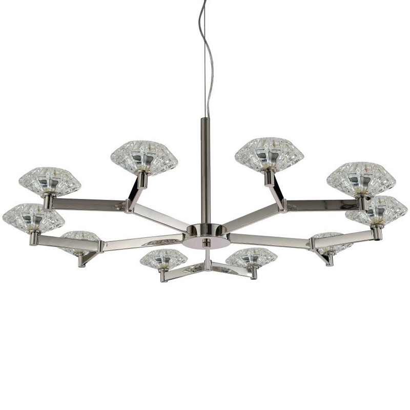 Люстра Yerker Chandelier Nickel 10 Никель Прозрачный Люстра Yerker Chandelier Nickel 10 Никель Прозрачный в Липецке | Loft Concept