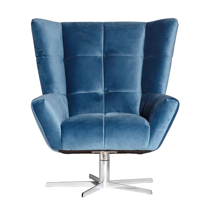Кресло вращающееся Lord Armchair blue Синий Кресло вращающееся Lord Armchair blue Синий в Липецке | Loft Concept