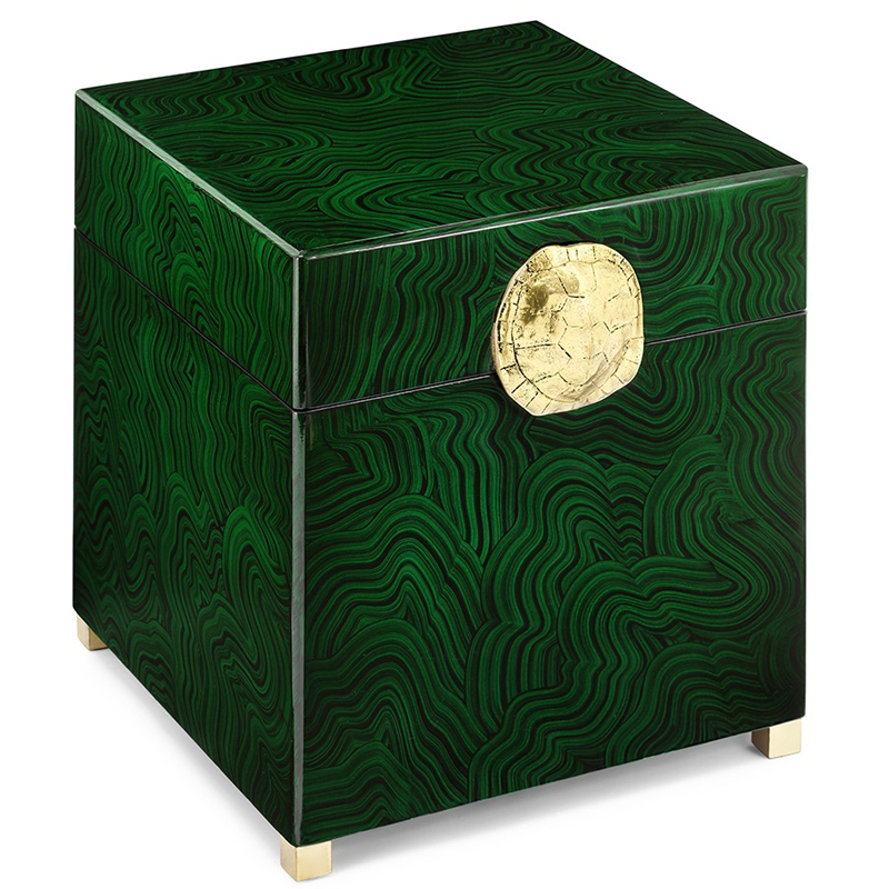 Шкатулка BOX MALAKRIZIA TALL Малахит (зеленый) Латунь Шкатулка BOX MALAKRIZIA TALL Малахит (зеленый) Латунь в Липецке | Loft Concept
