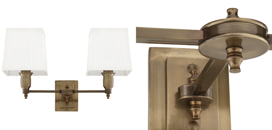 Бра Wall Lamp Lexington Double Brass+White Бра Wall Lamp Lexington Double Brass+White - Loft-Concept в Липецке