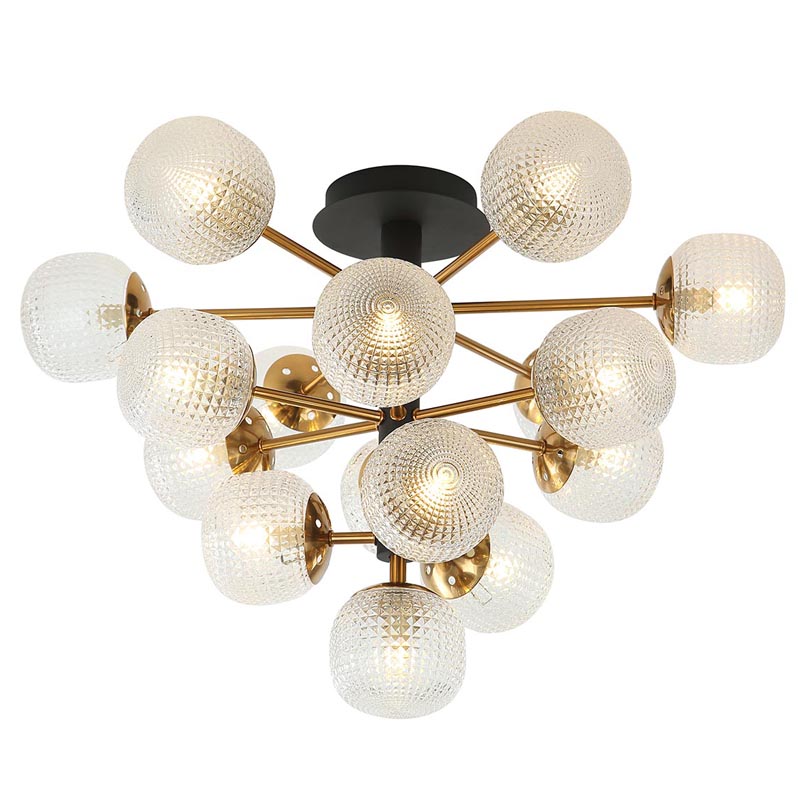 Потолочный светильник Barrett Ceiling Lamp matt Белое матовое стекло Латунь в Липецке | Loft Concept 