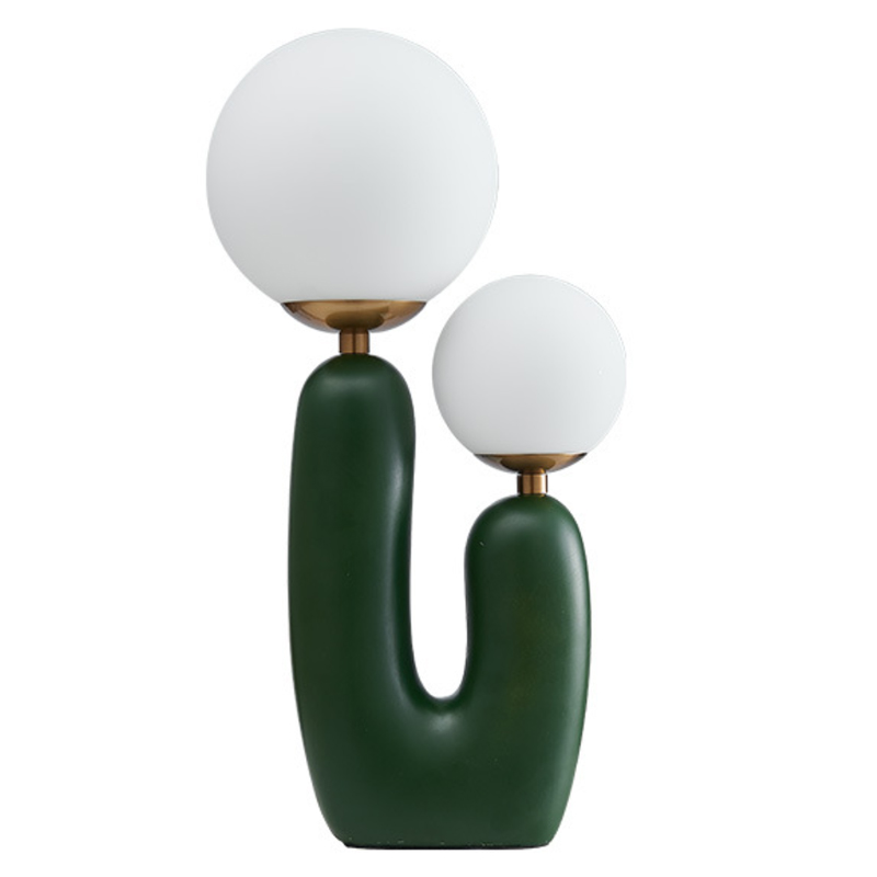 Настольная лампа Oo Lamp Green Белое матовое стекло Зеленый Настольная лампа Oo Lamp Green Белое матовое стекло Зеленый в Липецке | Loft Concept