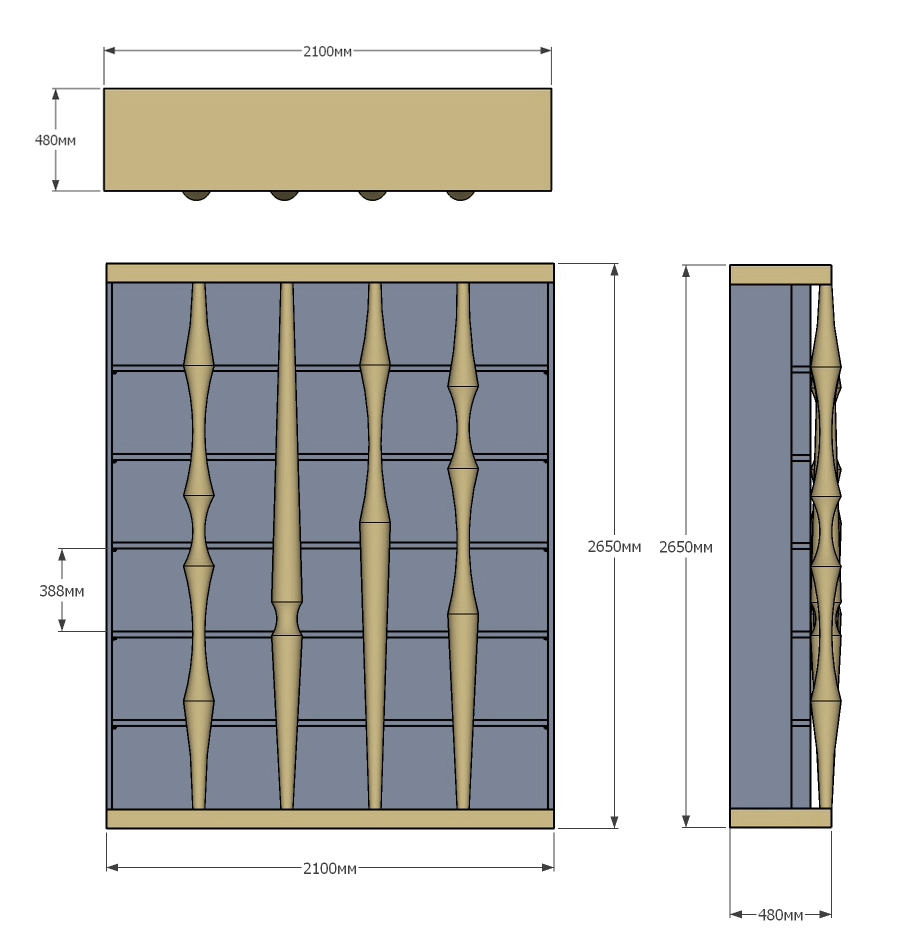 Стеллаж Oak Columns & Blue Стеллаж Oak Columns & Blue в Липецке