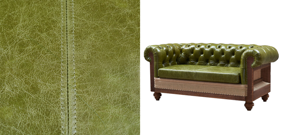 Диван Deconstructed Chesterfield Sofa double green leather Диван Deconstructed Chesterfield Sofa double green leather - Loft-Concept в Липецке