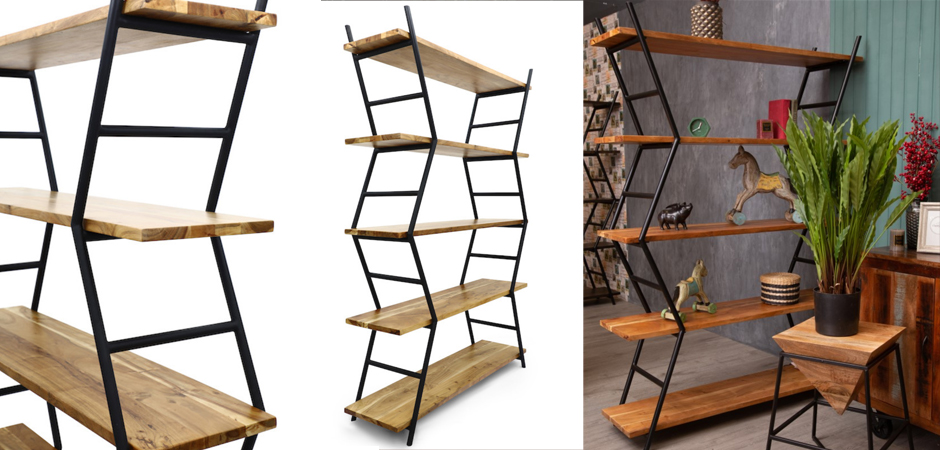 Стеллаж Industrial Zigzag Light Wood Стеллаж Industrial Zigzag Light Wood - Loft-Concept в Липецке