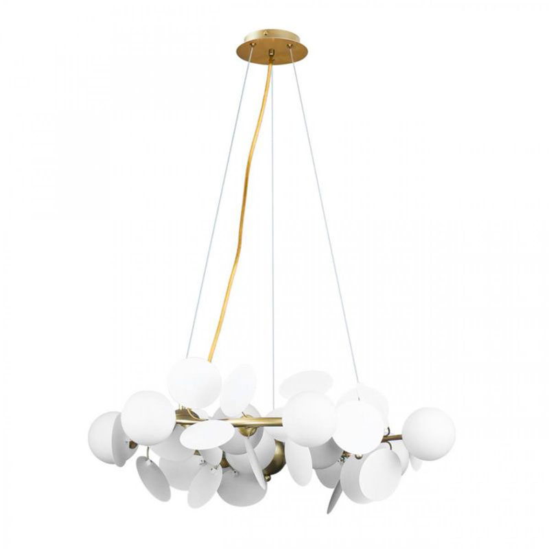 Люстра MATISSE Chandelier White диаметр 70 Белый Золотой Люстра MATISSE Chandelier White диаметр 70 Белый Золотой в Липецке | Loft Concept