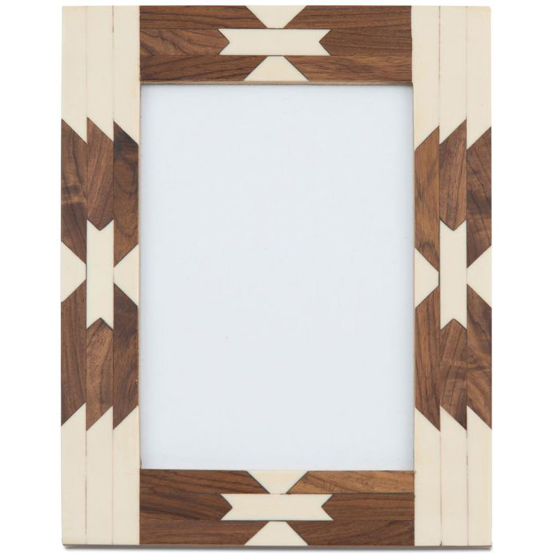 Фоторамка кость Beige Indian Wood Bone Inlay photo frame Бежевый Коричневый Фоторамка кость Beige Indian Wood Bone Inlay photo frame Бежевый Коричневый в Липецке | Loft Concept