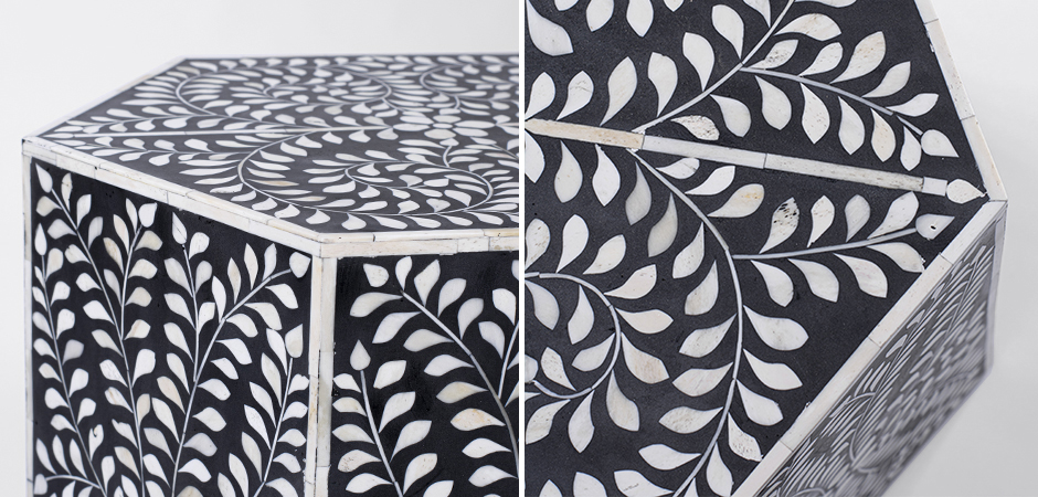 Табурет Inlaid Bone Hexagon - фото №1