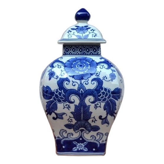 Ваза с крышкой Dark Blue Pattern Светло-голубой Ваза с крышкой Dark Blue Pattern Светло-голубой в Липецке | Loft Concept