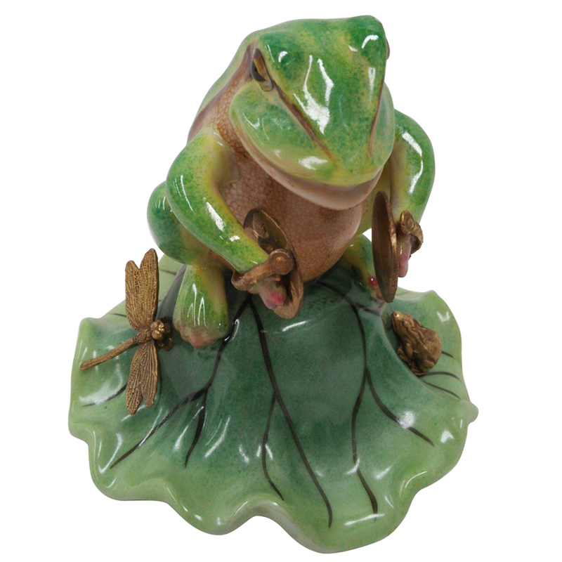 Статуэтка Frog Drummer Зеленый Золотой Статуэтка Frog Drummer Зеленый Золотой в Липецке | Loft Concept