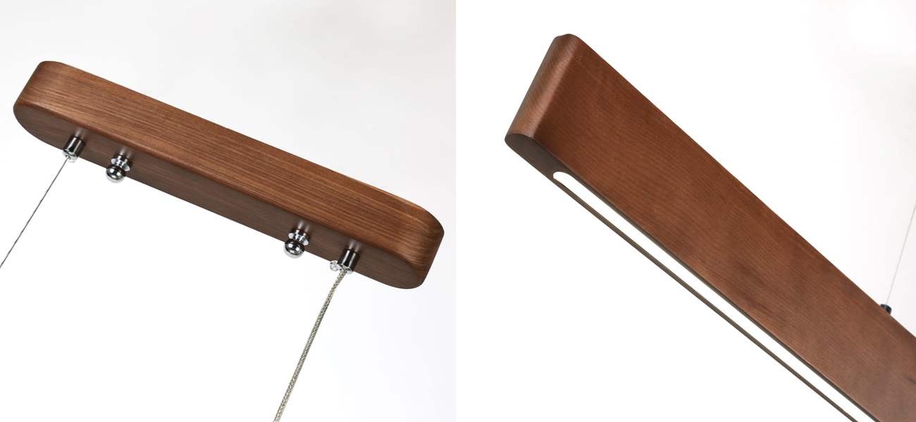 Люстра из натурального дерева Line Pendant - фото