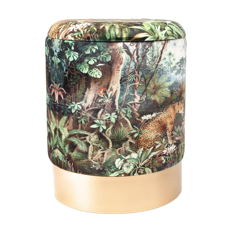 Пуф PUF Jungle Print lynx Мульти Золотой Пуф PUF Jungle Print lynx Мульти Золотой в Липецке | Loft Concept