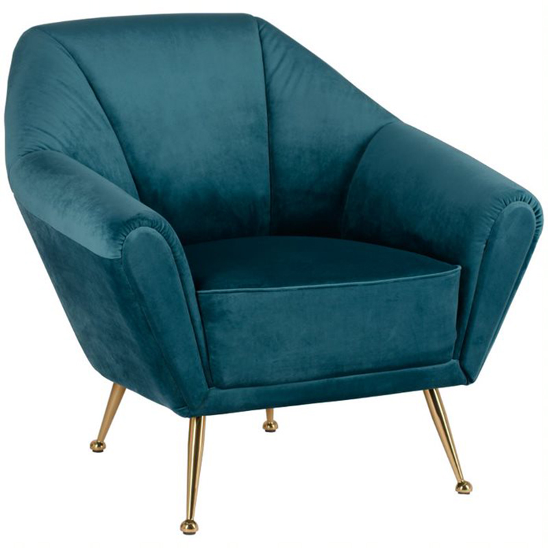 Кресло Brunner Chair blue Золотой Темно-синий Кресло Brunner Chair blue Золотой Темно-синий в Липецке | Loft Concept