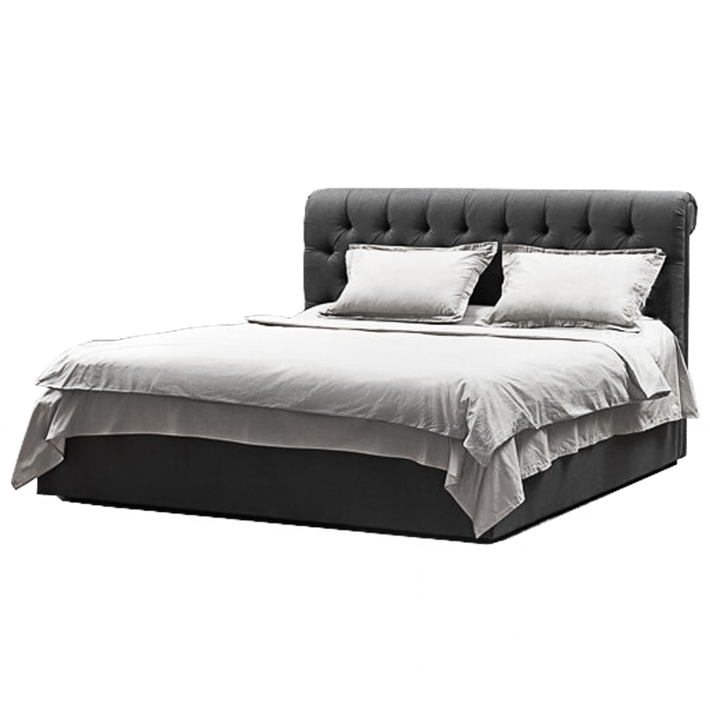 Кровать Gray Capitone Bed Серый Кровать Gray Capitone Bed Серый в Липецке | Loft Concept